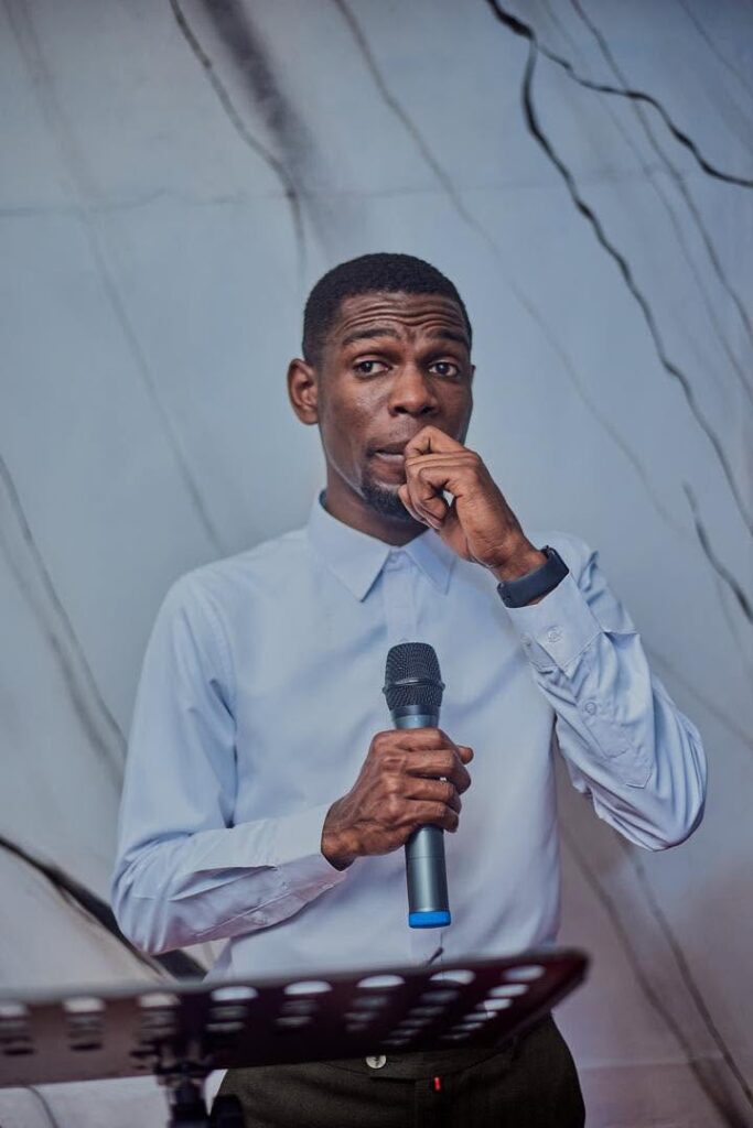 Daniel Osei Afrifa preaching at Shepherds Staff Ministries in Ashanti Mampong, Ghana